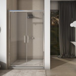 Porta doccia poco ingombro Piave-9 saloon cristallo trasparente 6mm anticalcare 195cm