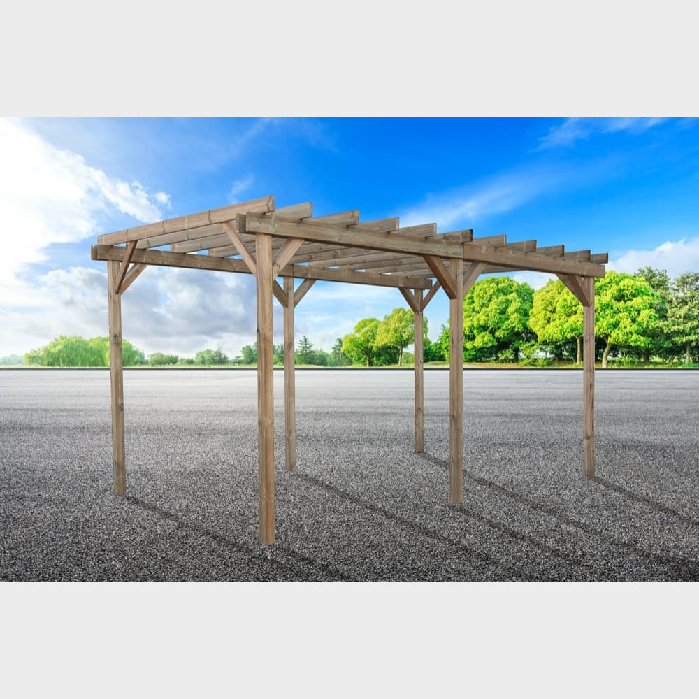 Pergola copertura posti auto cm 300X500 - Carport in legno non coperto