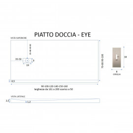 Piatto Doccia Mineral Marmo Cioccolato Marrone 2,5cm | Eye